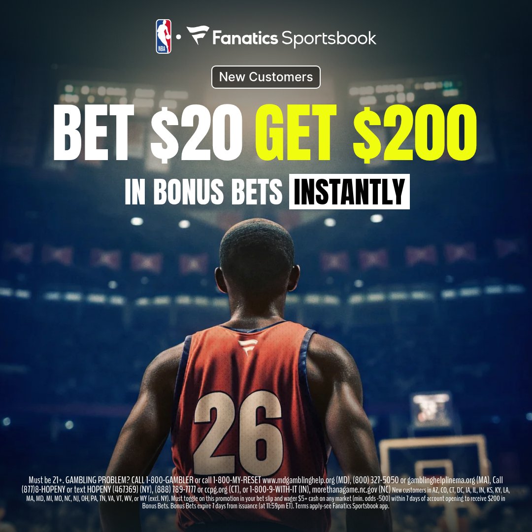 MilesParkerBets's tweet photo. 👀 Don't think I forgot about that NBA Squads play for tonight. 

It's on it's way, but check out this Fanatics promo in the meantime. 

🔗 New customers can hit this link and get $200 in bonus bets instantly when they bet $20: https://t.co/bkDrk8Pz0n

Wanna know the best part? That bet doesn't even have to win!

Win or lose, you'll get the bonus bet bankroll. 🤑