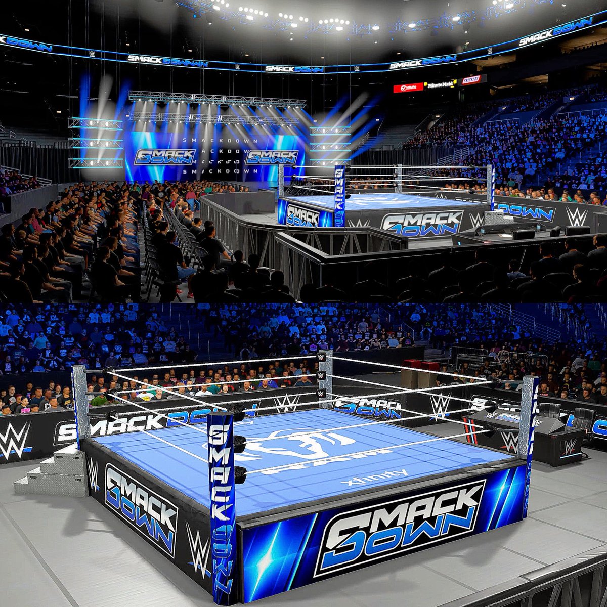 2K_Arenas's tweet photo. 🚨NEW UPLOAD TO #WWE2K26 Community Creations!

★ SMACKDOWN 2026

Search Hashtag 2karenas in the Arena’s section to Download!

Please Note : Crowd Lighting Has Been Fixed to be White Instead of Blue.

#wwe #wwe2k26communitycreations #wwe2k26gameplay #wwenews #smackdown https://t.co/ZXsd9xKHaK