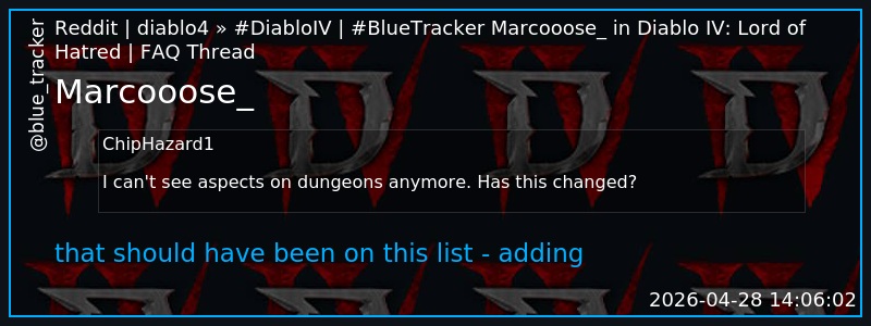 blue_tracker's tweet photo. #diablo4 #BlueTracker
Marcooose_ in Diablo IV: Lord of Hatred | FAQ Thread
https://t.co/ZN8mbru1CK https://t.co/eWFqyxtRj6