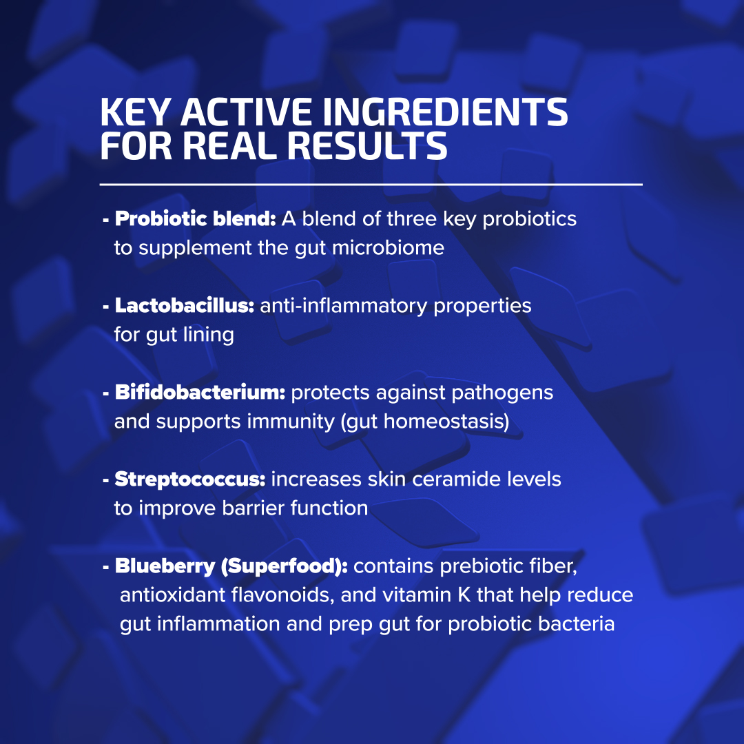 CodexLabsCorp's tweet photo. The Codex Labs Bia ClearSkin Synbiotic has a patented formulation that is being clinically evaluated over 8 weeks for people with mild to moderate eczema.  Why do we hope that it’s effective?  We have compiled the most effective probiotic species for treating eczema from the literature and have added blueberry as a prebiotic and antioxidant. Our unique blend has three key bacterial genera known to reduce gut inflammation and dybiosis as well as increase skin ceramide production.
 
Lactobacillus occurs naturally in the human body, as well as many fermented foods such as sauerkraut.  Lactobacillus has been found to possess anti-inflammatory properties by increasing levels of IL-10, an anti-inflammatory cytokine. The scientific literature demonstrates that various species such as acidophilus, plantarum, rhamnosus, reuteri, paracasei, and even johnsonii are useful in improving gut inflammation as well as skin inflammation and homeostatis.
 
Bifidobacterium (bifidum, breve, longum and lactis) has been shown to keep pathogenic microorganisms found in the gut microbiome in check and to support the skin’s immune system via its immunomodulatory effects, as well as attenuating allergic responses in skin. 
 
Streptococcus thermophilus is a lactic acid producing bacterium with anti-inflammatory and skin barrier strengthening activities.   It may increase ceramide levels in the skin, which can improve the skin barrier function and maintain the flexibility of the stratum corneum, thereby decreasing symptoms of dermatitis such as redness, scaling and itch.
 
The probiotics are combined with blueberry powder (a superfood transplanted to Ireland as the acidity of Irish bogs is ideal for its cultivation):
 
Blueberries combine many beneficial prebiotic and anti-inflammatory benefits: they contain prebiotic fibers, antioxidant flavonoids, and vitamin K, all of which help reduce gut inflammation and prep the gut for effective probiotic bacteria colonization.
 
#codexlabs #biohacking #biotechnology #bioscience #skincare #eczema #guthealth #probiotics  #prebiotics #microbiome