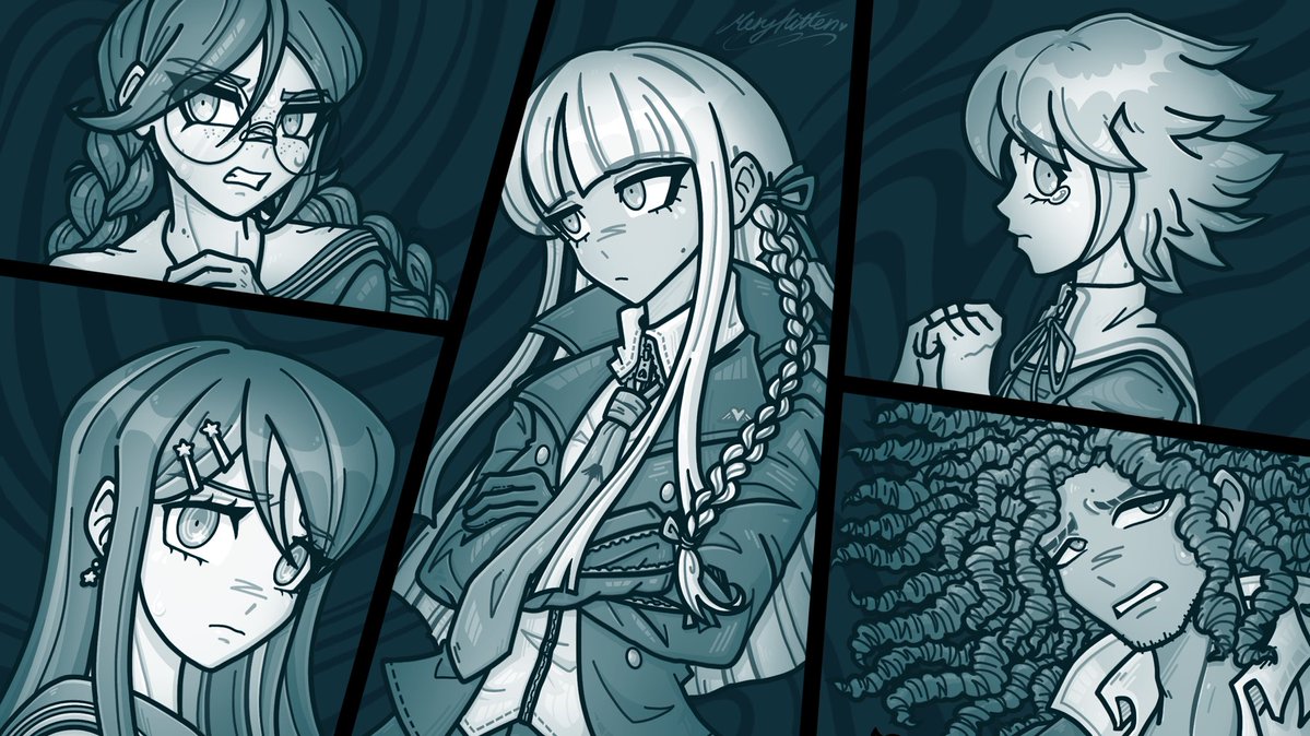 MeryKittenNya18's tweet image. Danganronpa Pre-trial portraits in my artstyle!
(Part 1: THH cast)

I thought this could've been fun!
Be free to take this as inspo, it may be a funny challenge for you as well! &amp;lt;3

🧵Alt version below! 

SDR2 cast soon...

#danganronpa #dtiys