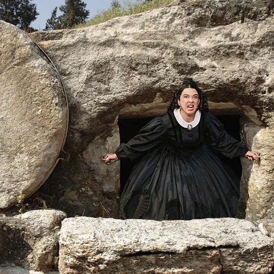Jesus emerging from the tomb