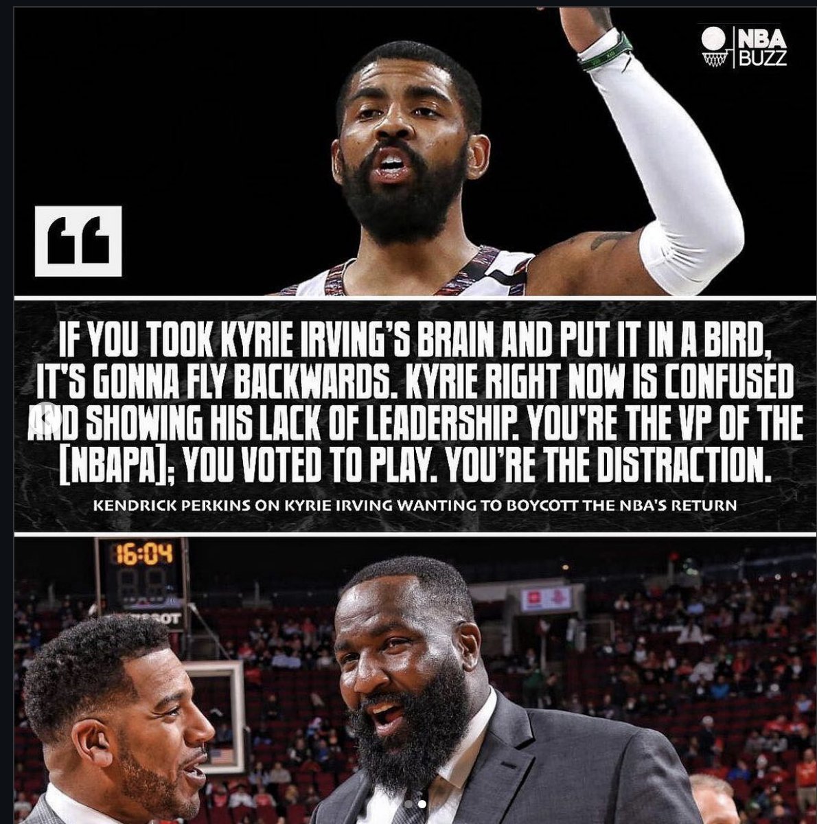 all_thingskai's tweet photo. Buddy on the left was talking about if you put Kyrie brain in a bird it'll fly backwards we ain't forget https://t.co/darSk72fHq