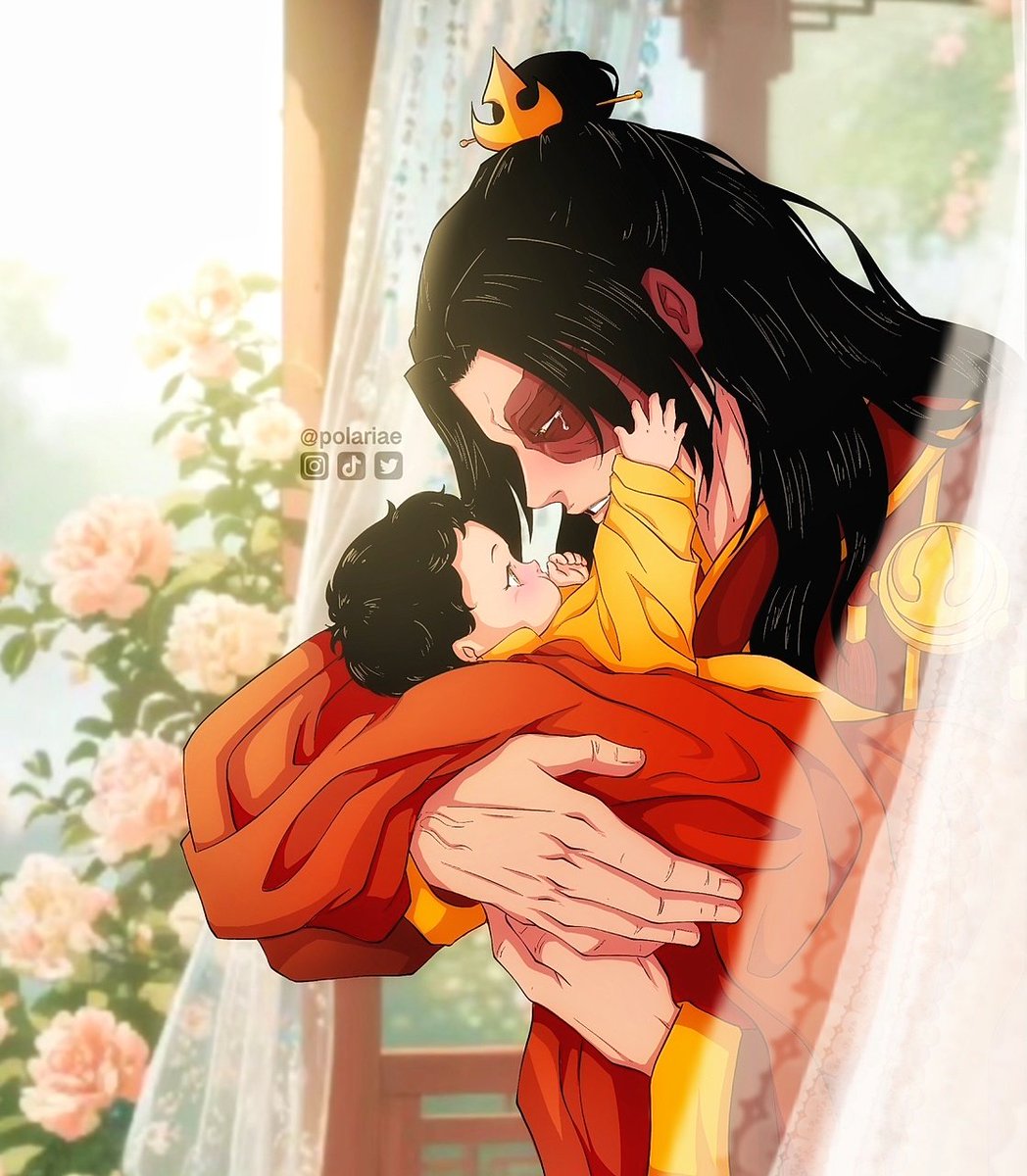 The concept of baby Izumi touching Zukos scarred side-