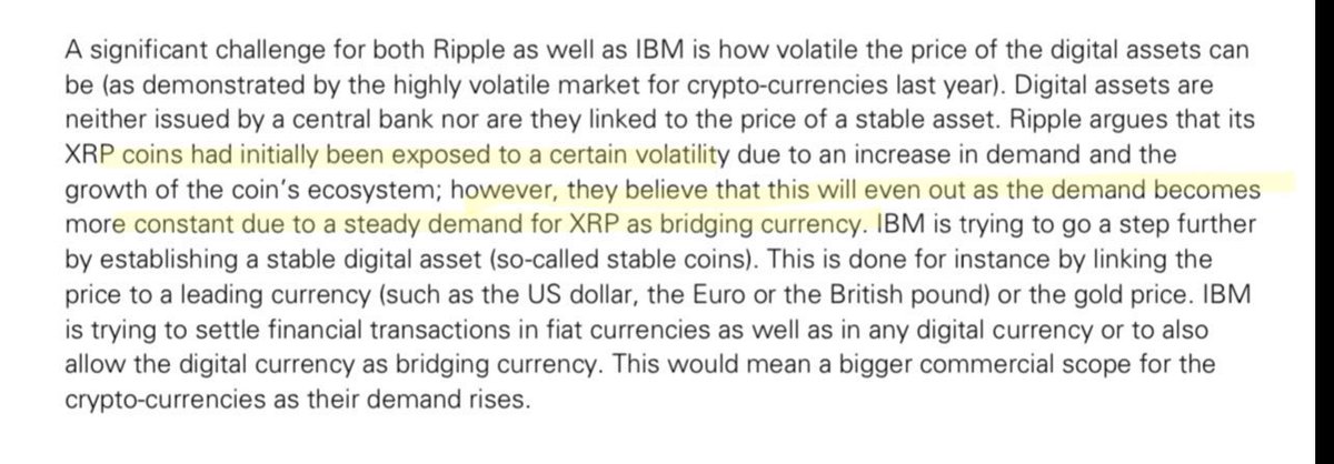 SMQKEDQG's tweet photo. This is how XRP will rise to a significantly high and stable value.📈

It starts with adoption.☝️

As more banks integrate Ripple’s DLT for international payments, overall transaction flow across the network increases massively. 🌐

Payment Service Providers such as Finastra, Volante, and CGI tap into the XRPL’s Cross-Currency RTGS functions and its Neutral Liquidity Marketplace, adding even more volume on top of that.💯

More adoption means more network activity. More network activity means more XRP utility.⬆️

“Over time, as banks adopt Ripple’s distributed ledger solution for international payments and payment service providers take advantage of the cross currency RTGS capability and neutral liquidity market place provided by the XRP Ledger, the transaction volumes of the network will grow MASSIVELY.”✅

Now layer in supply.

XRP cannot be mined. A small amount is permanently destroyed with every transaction. The circulating supply will only continue to decrease over time. This creates scarcity which increases the value of XRP.🔑

“The XRP token cannot be mined and its quantity will constantly decrease, and everything that exists in a limited amount and is actively used is becoming more expensive, therefore, with the growth of the network, the XRP PRICE WILL INCREASE SIGNIFICANTLY.“✅

Now add demand.

“XRP is posed to become the BEST LIQUIDITY vehicle for international funds transfers, a market with an annual volume of $180 trillion in payments.”✅

$180 trillion.😶‍🌫️

That is the size of the market XRP is positioned to serve.💰

And the volatility concern? Ripple addressed it directly.💨

“XRP coins had initially been exposed to a certain volatility…however, they believe that this will EVEN OUT as the demand becomes more constant due to a steady demand for XRP as bridging currency.“🔑

This is how price stability will be achieved.🔒

A growing network + decreasing supply base + massive addressable market ($180T) supports sustained PRICE APPRECIATION.💯

Documented.📝👇