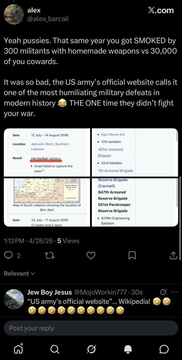 Look at these idiots claiming Wikipedia is the “US Army’s official website” 🤣