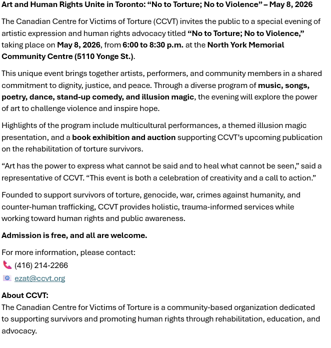 Canadian Centre for Victims of Torture tweet media
