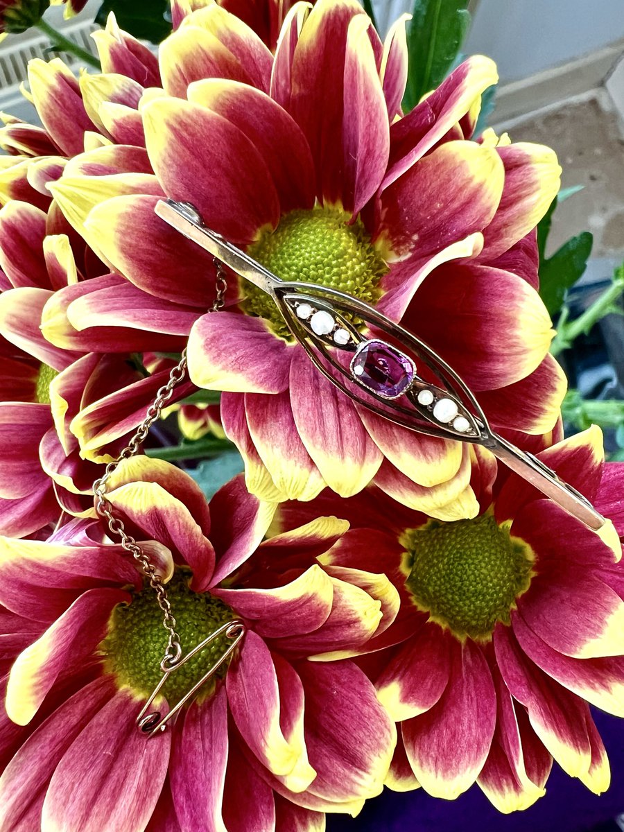 GreatArtandDes2's tweet image. Antique 9 Carat Rose Gold Garnet Seed Pearl Bar Brooch by Henry Griffith and Sons Link here to our Etsy Shop greatartanddesignco.etsy.com/listing/176279… #gift #jewellery #brooch #garnet #vintage