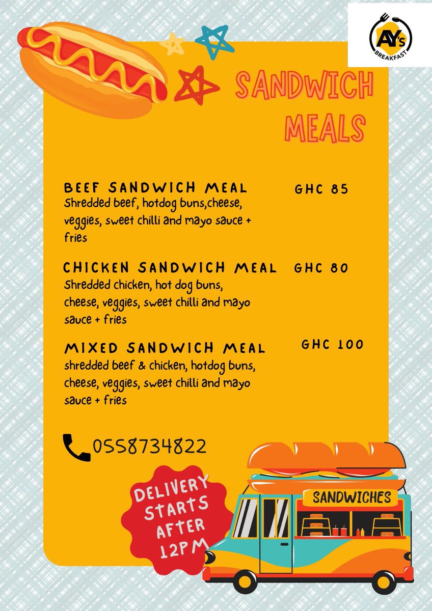 🥪🍟✨ Our NEW Sandwich Meal Deal is here! Enjoy a delicious, freshly made sandwich served with crispy fries + a FREE drink 🥤😍 The perfect combo for every craving! Text us via WhatsApp 0558734822!

#MealDeal #SandwichAndFries #FreeDrink #FreshAndTasty #FoodieFavorites