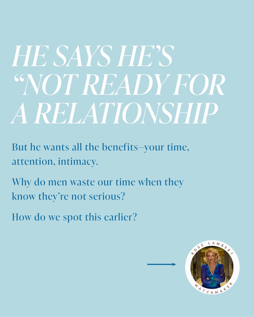 ROSEMATCHMAKER's tweet image. HE SAYS HE’S “NOT READY FOR A RELATIONSHIP #dating  #datingadvice #datingadviceforwomen #datingcoach