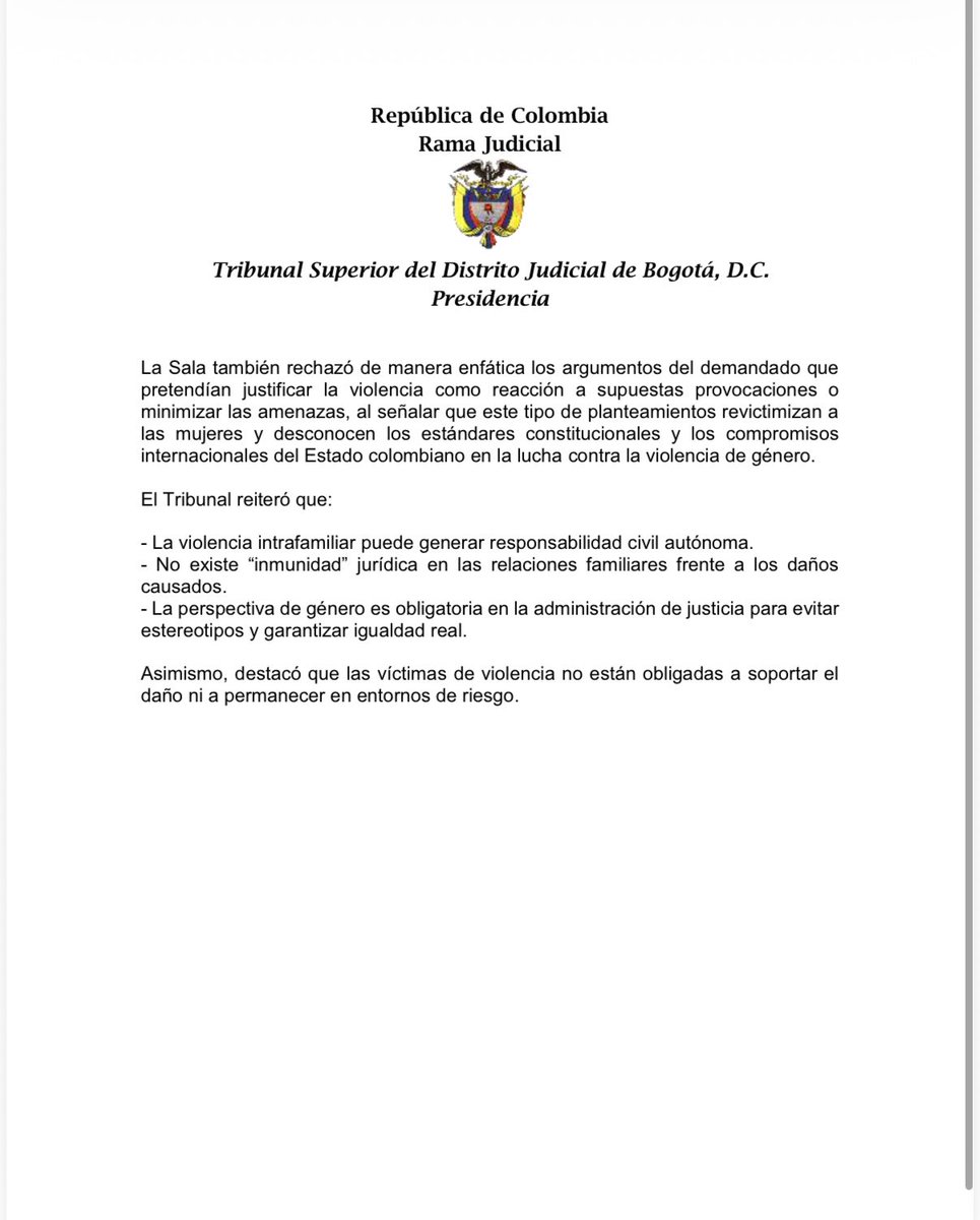 Tribunal Superior de Bogotá tweet media