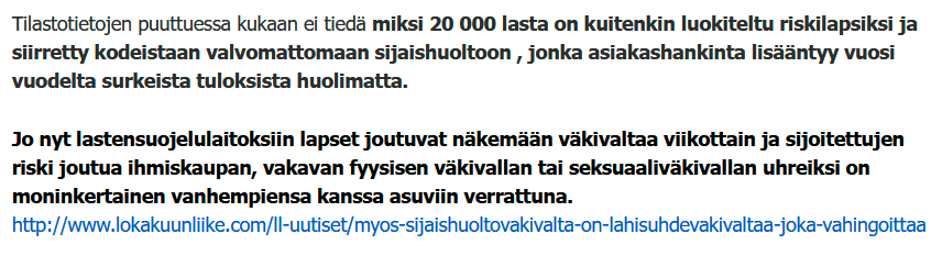 neurokirjo's tweet photo. Vihreiden Sofia Virran ajama lapsirauha-aloite tulee nykymuodossaan heikentämään lasten ja #perheet #oikeusturvaa, lisäämään hatarin perustein tehtyjä sijoituksia ja altistamaan entistä enemmän lapsia sijaishuollossa tapahtuvalle lähisuhdeväkivallalle.
https://t.co/xYzqTDfQWl https://t.co/zjY5wqQMoW