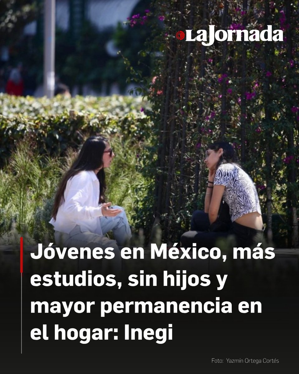 lajornadaonline's tweet photo. La Encuesta Demográfica Retrospectiva (EDER) 2025 del Inegi reveló que la independencia juvenil en México ha disminuido drásticamente entre generaciones, con solo un 16.9% de los jóvenes nacidos entre 1998 y 2007 logrando salir del hogar de origen antes de los 18 años, frente al 31.1% registrado en la década de los sesenta.

Mauricio Rodríguez, titular de estadísticas sociodemográficas del instituto, explicó que este fenómeno se debe a una trayectoria de vida donde los jóvenes priorizan la permanencia en el sistema educativo y postergan tanto la unión en pareja como la maternidad y paternidad.

Más información en: https://t.co/vLdixunCTD