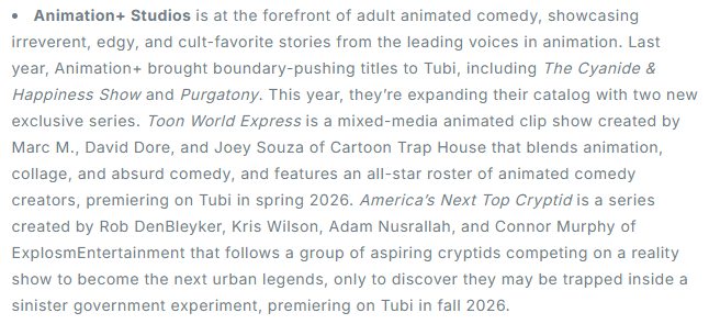 @FGTWT_ From what I'm reading this is part of an Animation+ deal and ...