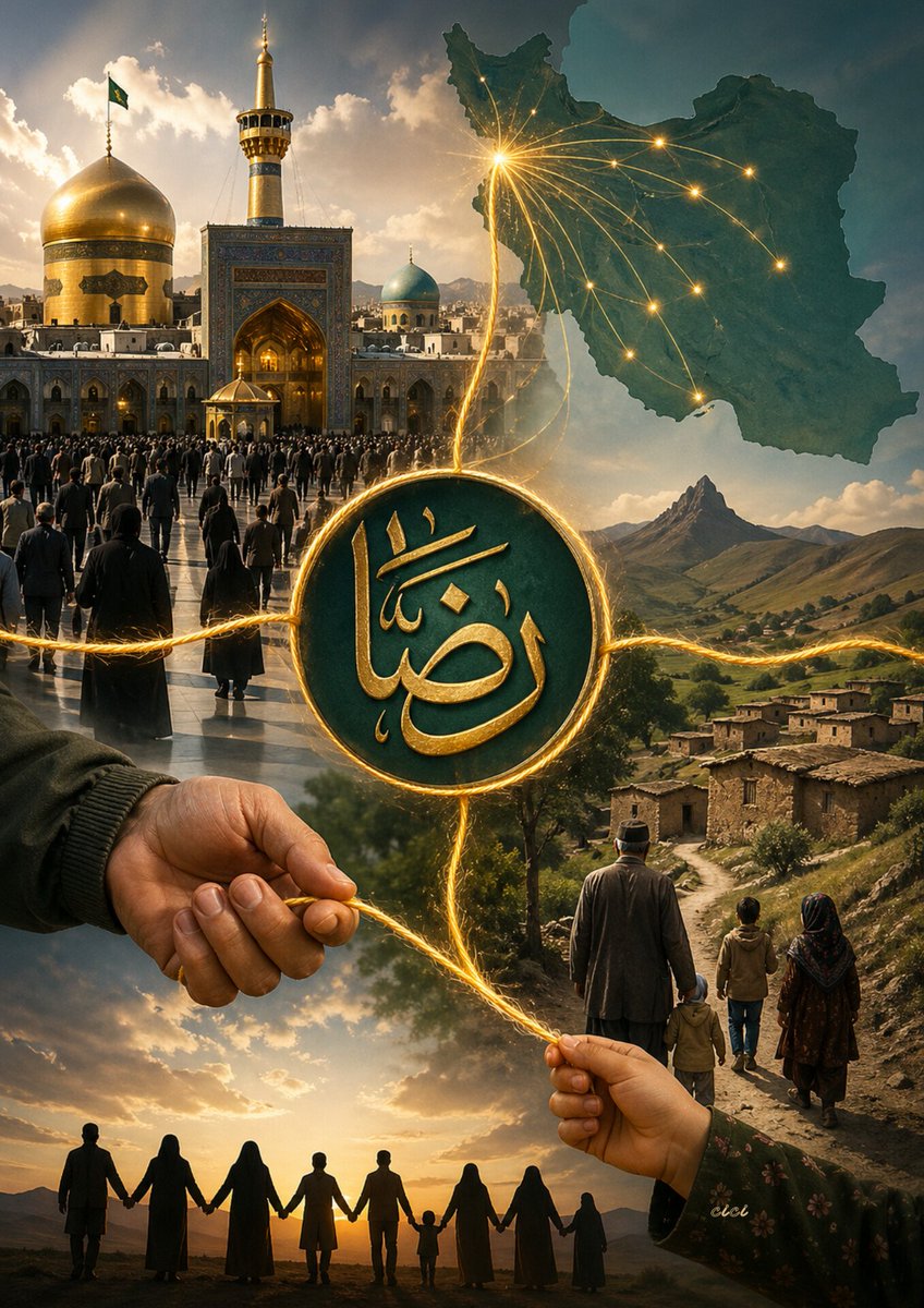 از صحن انقلاب تا دورترین روستاها؛ نام رضا(ع) نخ اتصال این ملت است.  
#ایران_امام_رضا
#ایران_درآغوش_رضا
