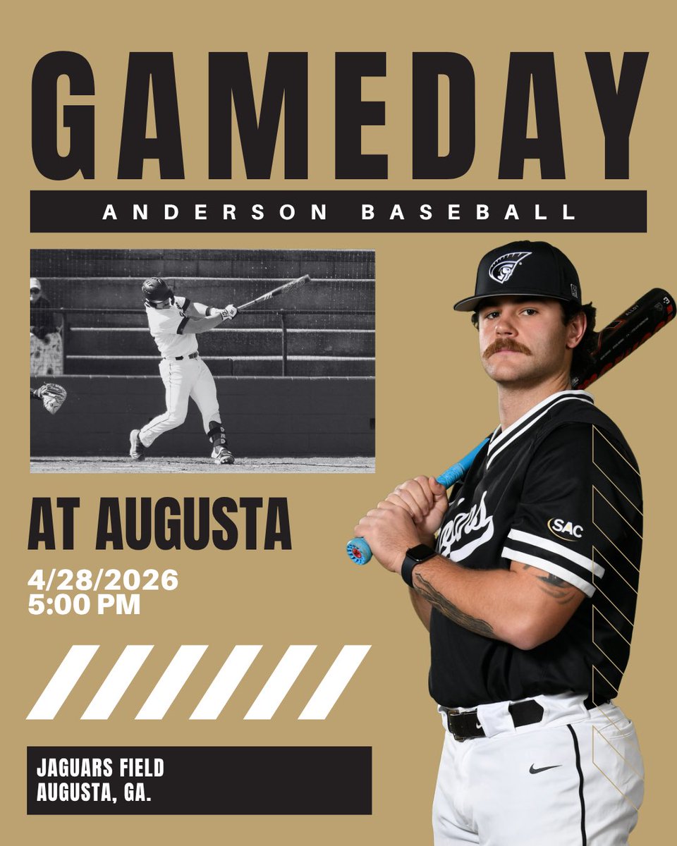 AUTrojansbsbl's tweet photo. One last time for the boys in ⬛️&amp;🟨

Trojans⚔️ take on the Jaguars in the final game of the season!

📊 https://t.co/hjBbDKTh8m
💻 https://t.co/zeCzPl4zVn

#Areté https://t.co/YOWT6qlFe3