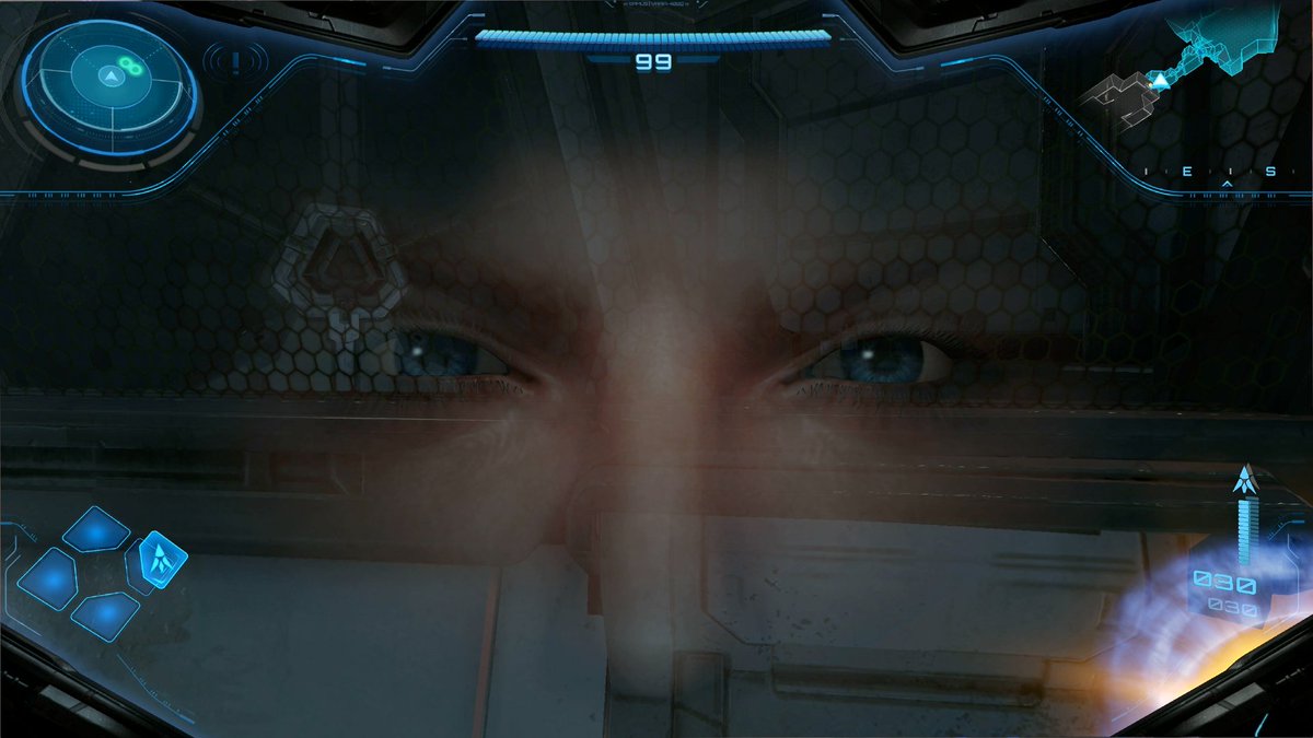 NintendoCanada's tweet image. 👁️👁️ 

Did you catch Samus’ reflection in #MetroidPrime4: Beyond on #NintendoSwitch2 and #NintendoSwitch?