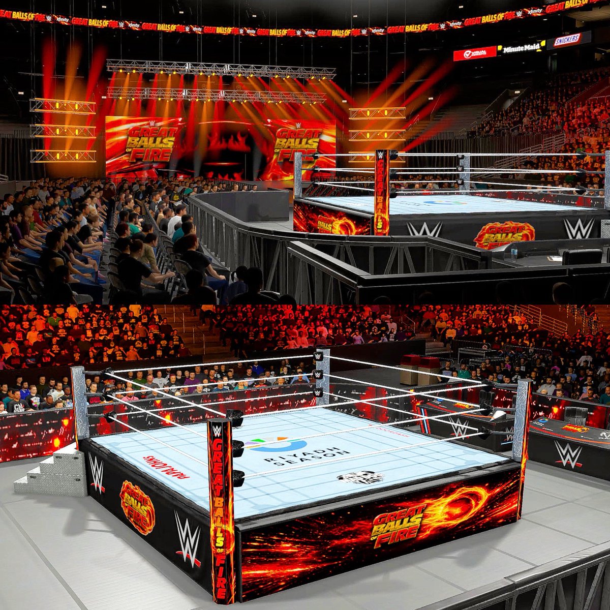 2K_Arenas's tweet photo. 🚨NEW UPLOAD TO #WWE2K26 Community Creations!

 ★ WWE GREAT BALLS OF FIRE CONCEPT

Search Hashtag 2karenas in the Arena’s section to Download!

#WWEGreatBallsOfFire #WWE #WWE2K26CommunityCreations https://t.co/dntsFgf8Fc