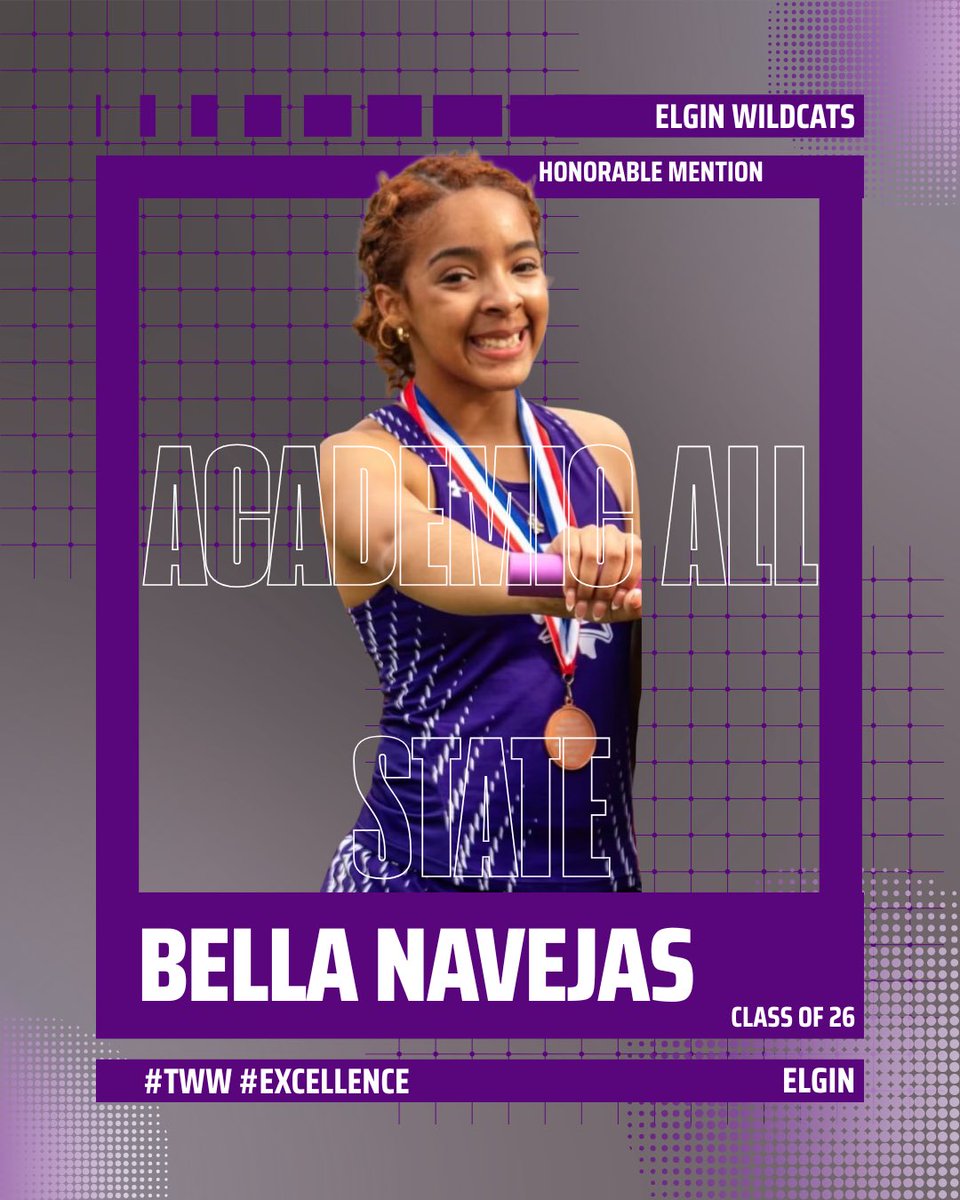 elginTrackField's tweet photo. Congratulations to our Girls Track and field athletes for being selected for @THSCAcoaches  Academic All State
Zyere Clemons-Honorable Mention 
Kaivaa Fields -Honorable Mention 
Legacy Williams- Honorable Mention 
Bella Navejas - Honorable Mention 
Sharmonique Williams - 2nd Team https://t.co/FOJRq4cvic