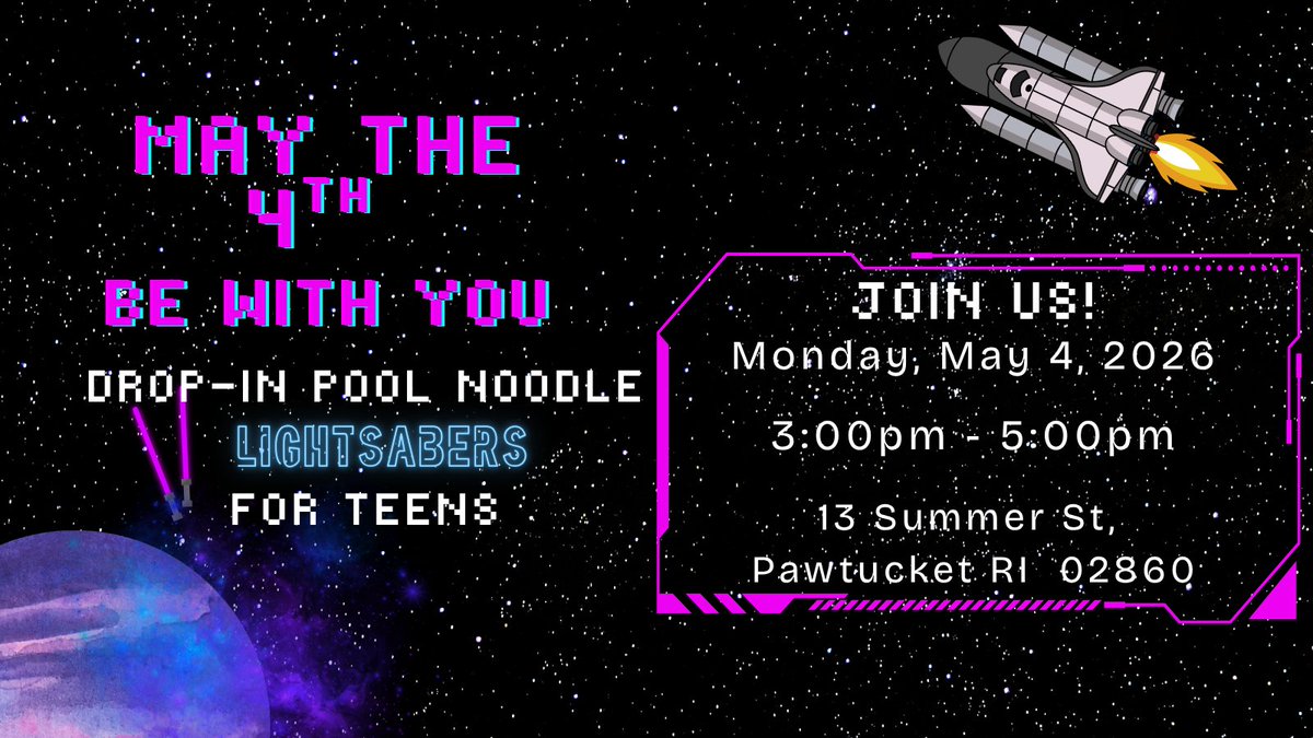 PawtucketPL's tweet photo. Teen Center drop-in craft for May: pool noodle lightsabers! https://t.co/uRFml7hYag