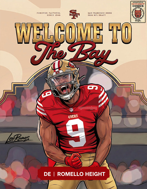 GETEMBOY's tweet image. Welcome to The Bay @height_romello Let's have us a season! Go Niners!!! #GETEMBOY #NFLDraft26 #FTTB