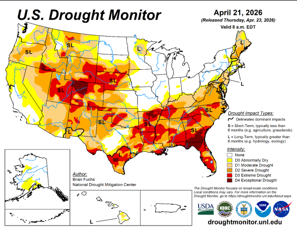 LaneDungan's tweet image. Drought Monitor showing more of the same. Continual drought in southern and Plain states. Great planting conditions in the corn belt.
#grain #corn #soybeans #wheat #AgTwitter
