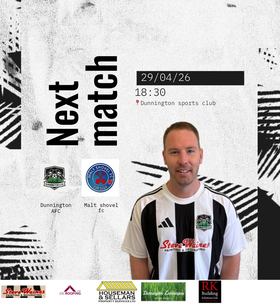 Dunnofc's tweet image. Back again tomorrow evening to face Malt Shovel FC at home. Let’s see if it’s as end to end as the return fixture just a few weeks ago. 3 games to go for the lads. 🖤🤍 #UTD #magpies