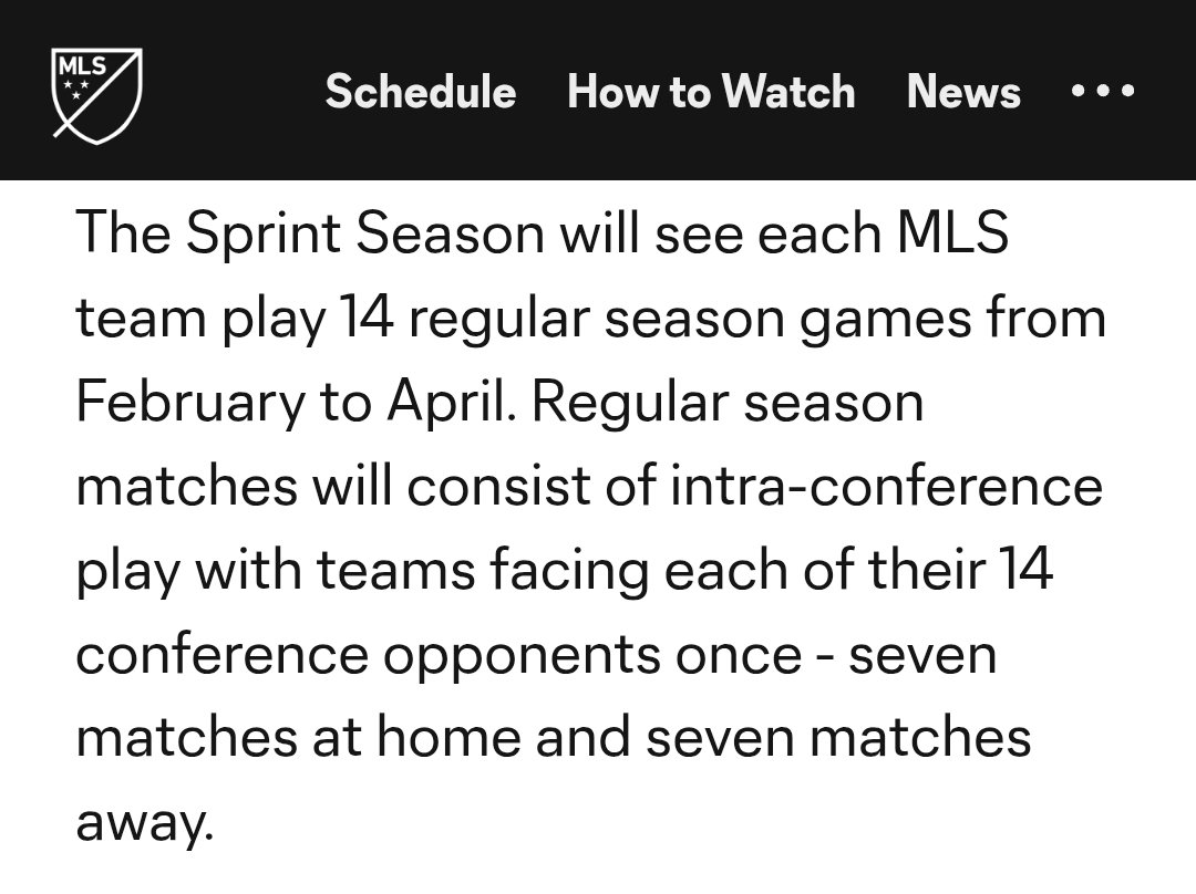 Latinoway's tweet photo. @P_Dubs13 @stephfilo21 Selon le site de la MLS la saison va terminer en avril. Donc s'ils vont vraiment débuter le plus tard possible avec 3 matchs en 7 jours, ils devront quand même débuter en fin mars. Le Stade Saputo risque de ne pas être fonctionnel aussi tôt. https://t.co/s12y7aOama