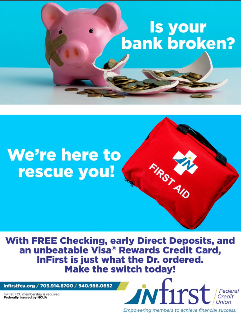 Is your bank broken? InFirst is just what the doctor ordered. Call, click or visit us to learn more! infirstfcu.org #freechecking #creditunion