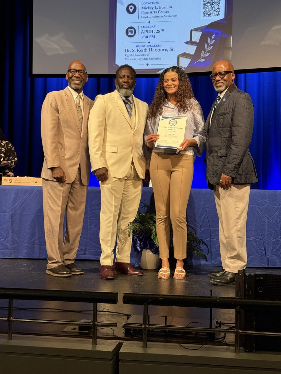 DrDiGiacinto's tweet image. @UNC_System @NAKHEorg @NCSHAPE @ACSMNews @SHAPEAmerica Congratulations to Kennedy Lister for being recognized for completing the @EcsuHonors program and receiving Chancellor’s Recognition @ECSU. #ecsu #vikingpride #kinesiology #exercisescience #itweetpe