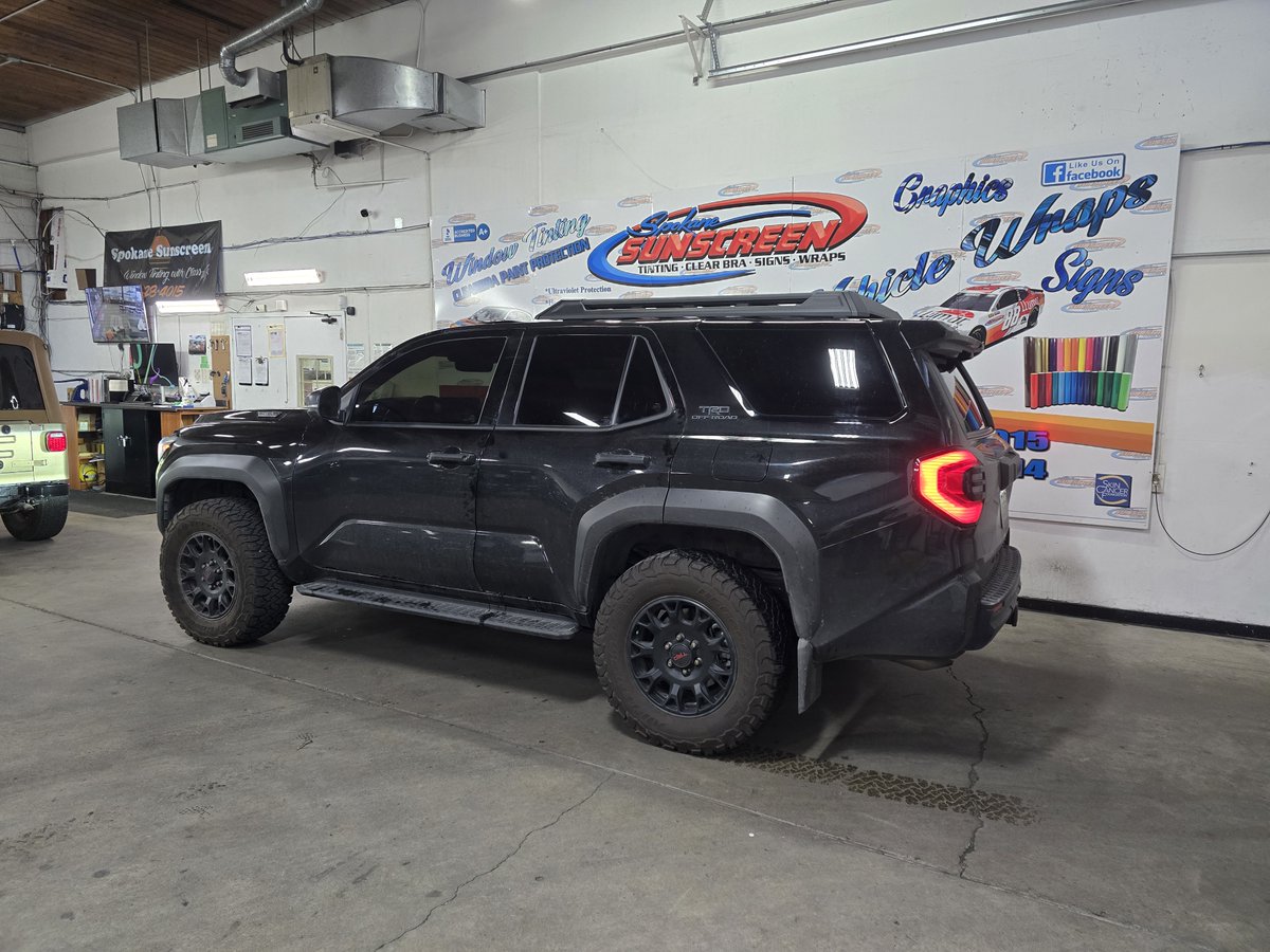 S_Sunscreen's tweet photo. This 2025 4Runner looks great with its new Llumar Stratos nano ceramic window tint! With 99% UV block, 64% heat reduction, increased privacy and a lifetime transferable  warranty tinting your windows is an easy decision! Call to learn more at 509-328-4015! https://t.co/d4SroReYLX