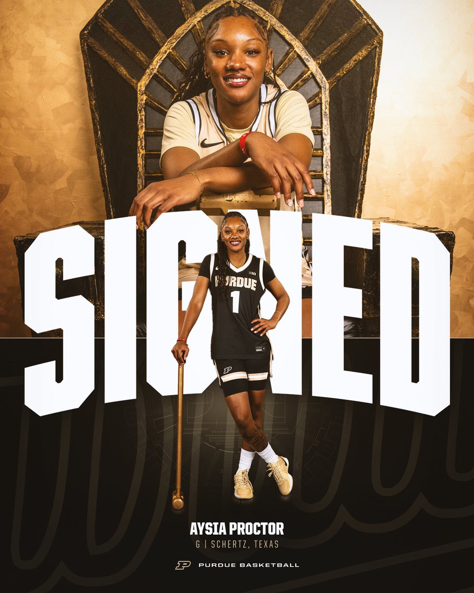 PurdueWBB's tweet photo. One of the top shooters in The American is coming to West Lafayette 🎯

Aysia Proctor is a Boilermaker ✍️ https://t.co/pQG9Js0dI2