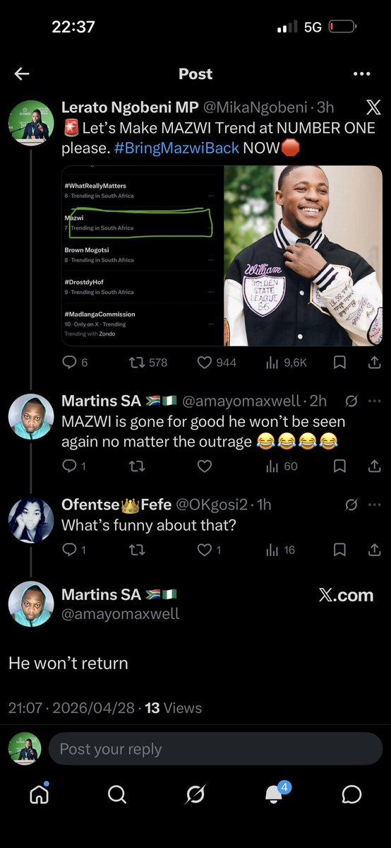 Lerato Ngobeni MP tweet media