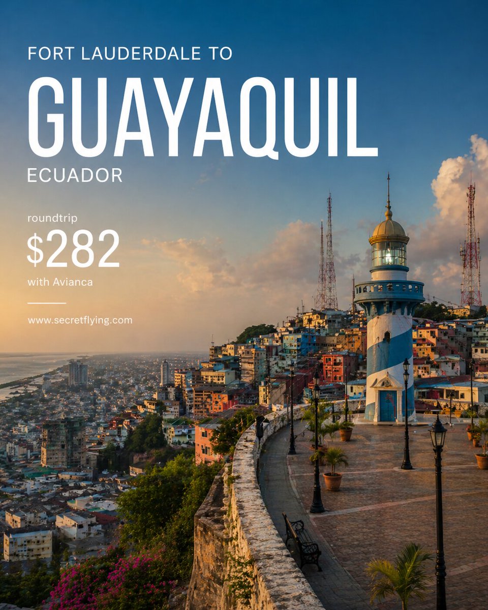SecretFlying's tweet image. #FortLauderdale to Guayaquil, Ecuador for only $282 roundtrip with Avianca #TravelTuesday

secretflying.com/posts/fort-lau…