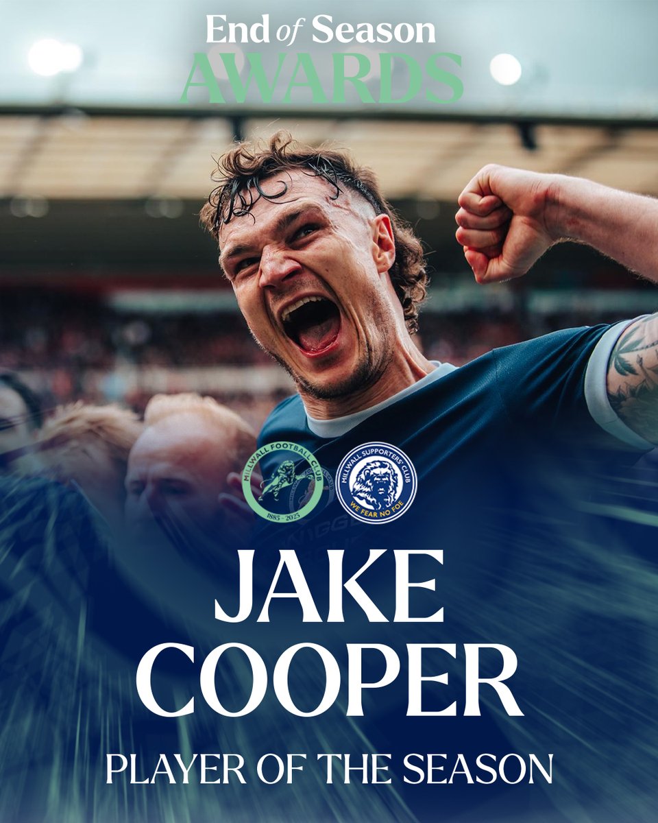 💙 What a season from the skipper.

Presenting your <a href="/TheMillwallFans/">Millwall Supporters’ Club</a>' Player of the Season, Jake Cooper 🏆