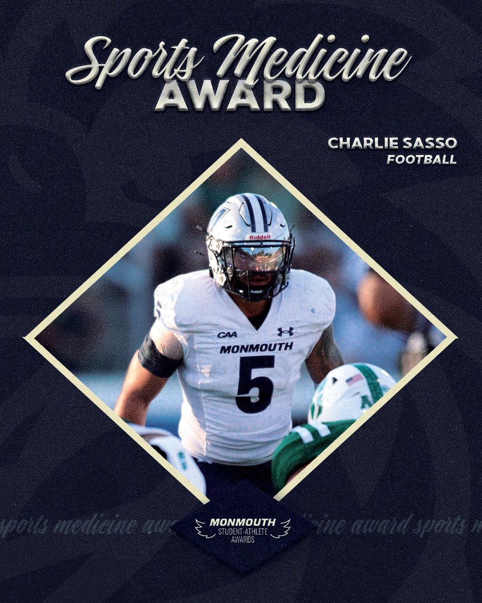 MonmouthHawks's tweet photo. Battled hard to get back on the field.

The Sports Medicine Award winners are Anna Moors (@MonmouthFH) and Charlie Sasso (@MUHawksFB).

#FlyHawks https://t.co/vPd04OEQxs