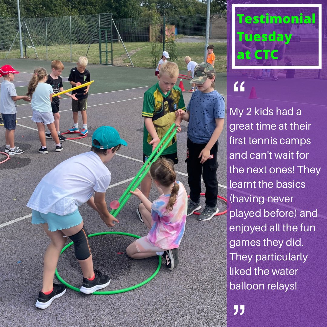 CaerphillyLTC's tweet image. #TestimonialTuesday at #CTC - “my 2 kids and a great time at their first camps… learnt basics, enjoyed fun games, particularly liked water balloon relays…” 🎾💬👇

If you have feedback on @CaerphillyLTC we’d love to hear from you so tweet us or drop us a message or email. 🗣🤝