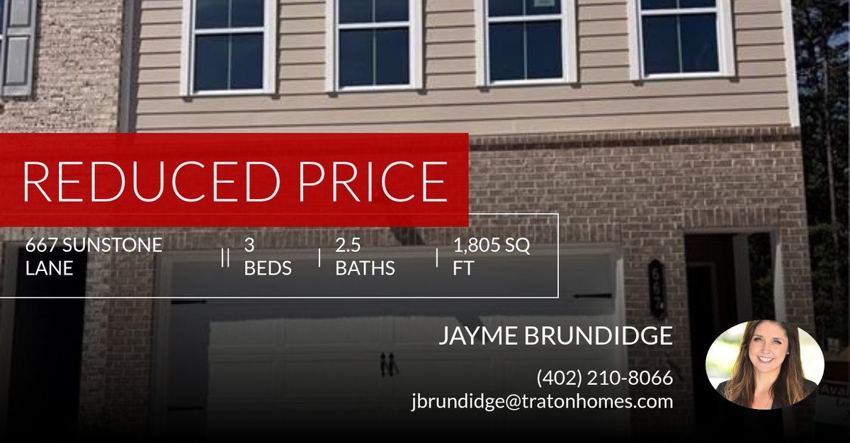 Jmbx4's tweet photo. 📍 Reduced Price 📍 This recently reduced home at 667 Sunstone Lane in Lawrenceville won't last long, so, don't wait to set up a showing! Reach out here or at (402) 210-8066 for more information!

Jayme Brundidge
Traton Homes LLC
j... https://t.co/STtZUVGVvn https://t.co/TEXXWm5IhD