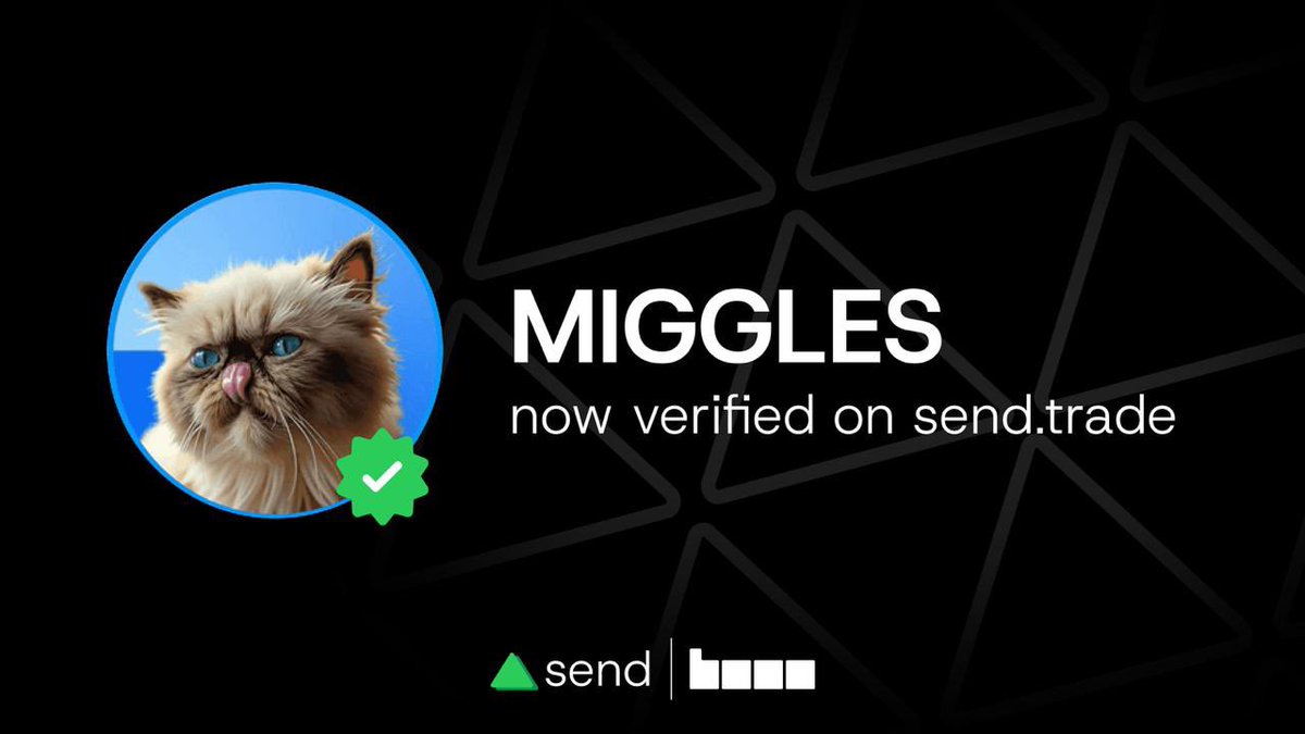 MIGGLES is now verified on <a href="/TradeOnSend/">send.trade</a> 😸✅

send.trade