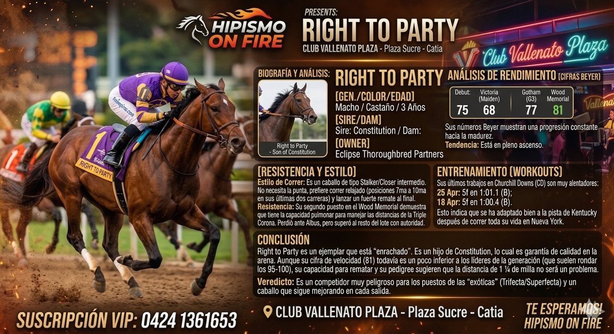 Hipismonfire's tweet image. Te esperamos en el Club Vallenato Plaza (Plaza Sucre - Catia) para disfrutar del Derby de las Rosas.
​✅ El mejor ambiente hípico
​¡No te lo pierdas! 🏇💨

#HipismoOnFire #Caracas #DerbyDay

Conoce a Right to Party en este Hilo 👇🏻