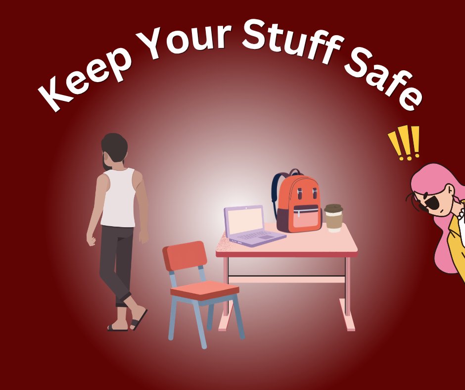UFHSCL's tweet image. Keep your personal belongings safe at all times and avoid leaving them unattended in the library, as doing so may result in loss or theft. Stay aware of your surroundings and take precautions to protect your valuables. @uflib #TuesdayTips