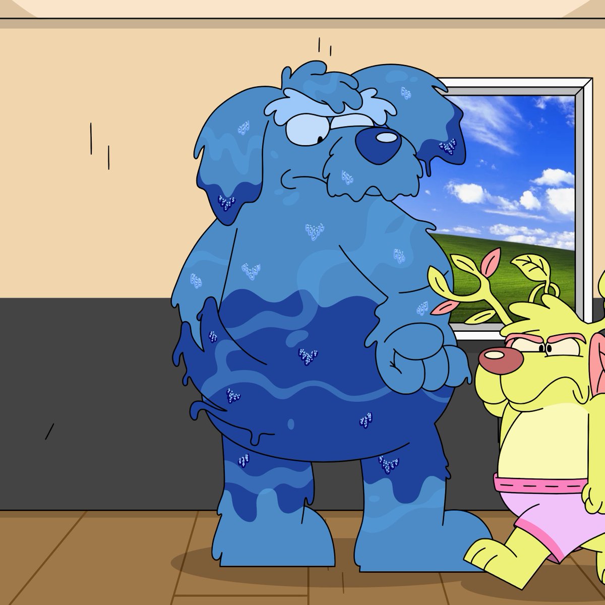 siriley200's tweet image. Sprout hates it when his spring colours come out, also i cba to draw an environment background so i used the windows xp background lol #CartoonArt #cartoonstyle #cartoon #ArtistOnTwitter #arttwt #oc #Anthro #anthroart #furryart #cartoondog #dog