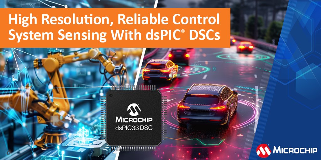 MicrochipTech's tweet photo. dsPIC® DSCs help solve tough sensing challenges: accurate measurements, high-speed sensor signal processing, and safety/security readiness. https://t.co/Smpmb84C58 #RealTimeControl #EmbeddedSystems #SensingSolutions https://t.co/lcD98uyeMt