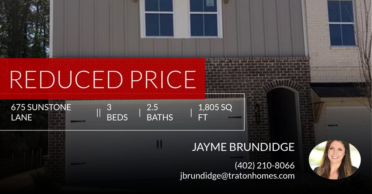 Jmbx4's tweet photo. 📍 Reduced Price 📍 This recently reduced home at 675 Sunstone Lane in Lawrenceville won't last long, so, don't wait to set up a showing! Reach out here or at (402) 210-8066 for more information!

Jayme Brundidge
Traton Homes LLC
j... https://t.co/Kr4JwSzJIV https://t.co/HmPz0QtgRn