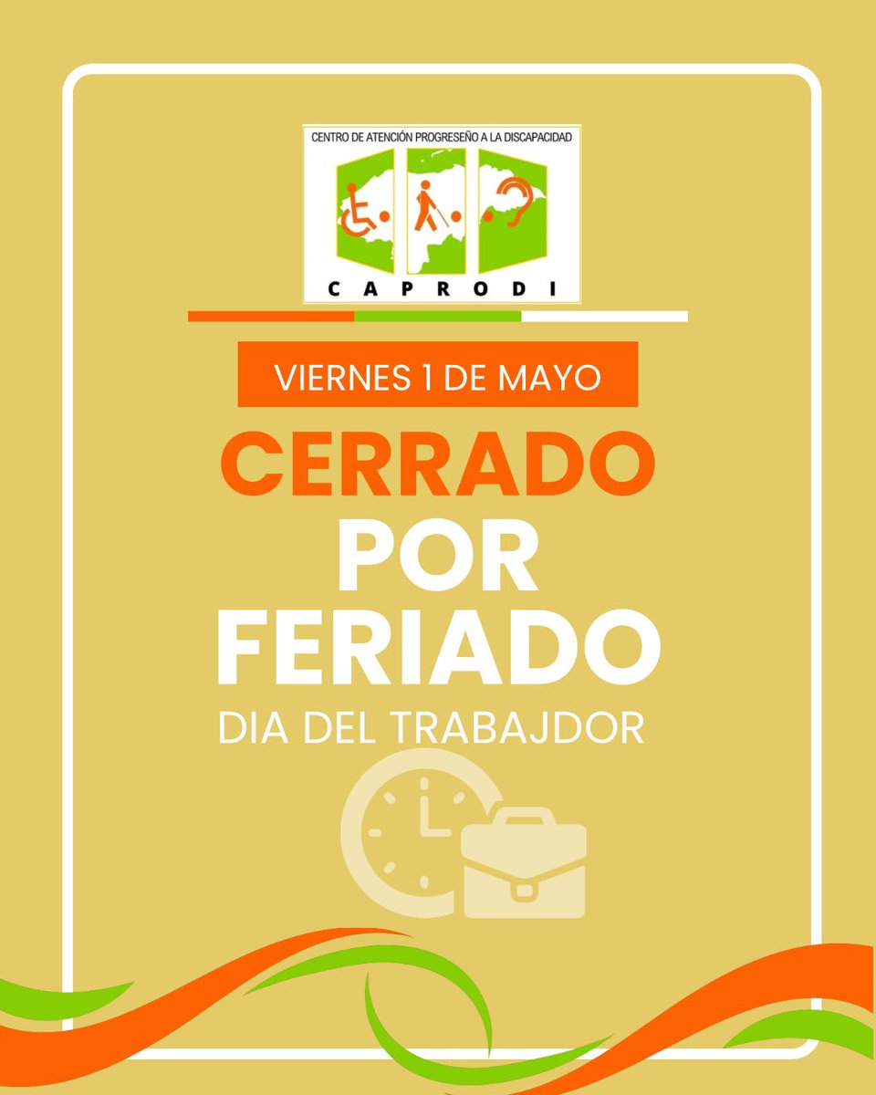 caprodihn's tweet photo. 📢COMUNICADO

👉🏼Se informa a la población en general que el día viernes 1 de mayo nuestro centro de rehabilitación permanecerá cerrado por feriado del Día del Trabajador.🗓️

✅Reanudaremos nuestras labores en horario habitual el día lunes 4 de mayo🤩🤩🙂‍↔️ https://t.co/YS3lZZtJFV