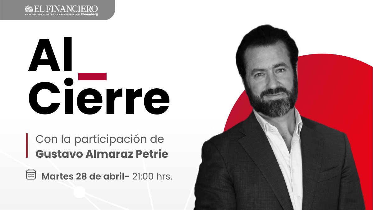 GEP_Consultoria's tweet image. 📺 #AlCierre | Martes, 28 de abril, 21:00 hrs 

No te pierdas esta noche la participación de
@gustavoalmarazp, Presidente Ejecutivo de Grupo Estrategia Política, en conversación sobre los temas claves de la jornada. Un programa de @ElFinancieroTv, con @E_Q_ y @LKourchenko.

🔴En