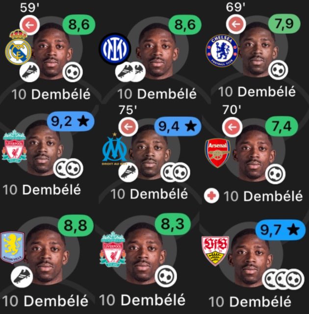 Imaginate hacer estas actuaciones en todos los partidos importantes que jugaste por Champions. 

El balón de oro le quedó chico a Dembele.