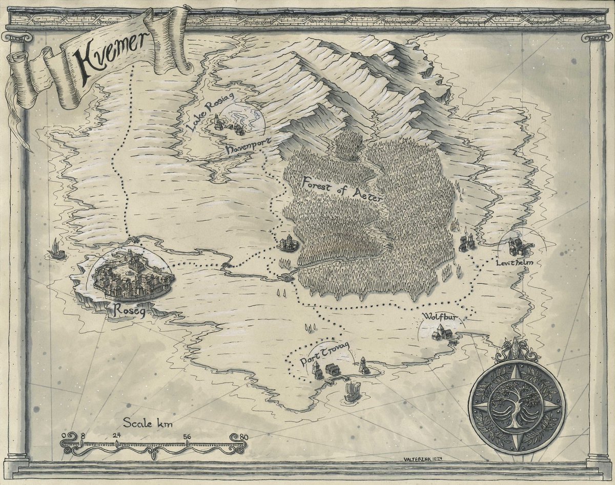 DMValterink's tweet photo. Your party arrives at the lake that started three wars.
Merchants, spies, and soldiers crowd the shore.
Who do you trust first?

#fantasymap #ttrpg #dnd #battlemap #fantasyart #rpgmaps https://t.co/0KUHgOD7GO