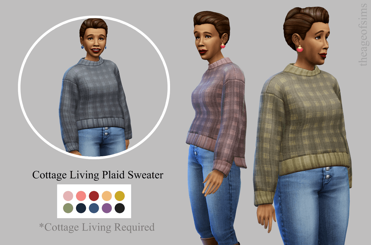 AgeofSims's tweet image. Sims 4 Cottage Living Plaid Sweater

Get it for free here: curseforge.com/sims4/create-a…

#thesims4 #sims4cc #thesims #ts4 #sims4 #sims4cottageliving