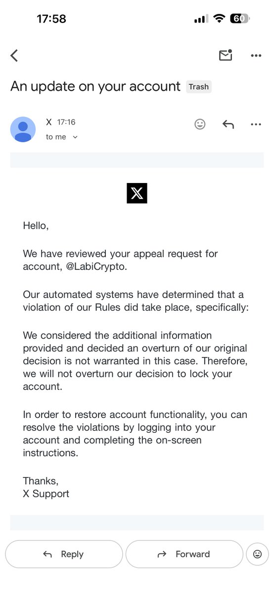 LabiCryptoo's tweet image. Please back my old account @elonmusk @X @Support 

Im tired getting this email every day 
Old account @LabiCrypto  I'm suspended because I haven't done anything, I've been posting the same things every day.

If there is any chance to connect with an admin its good 

#Support